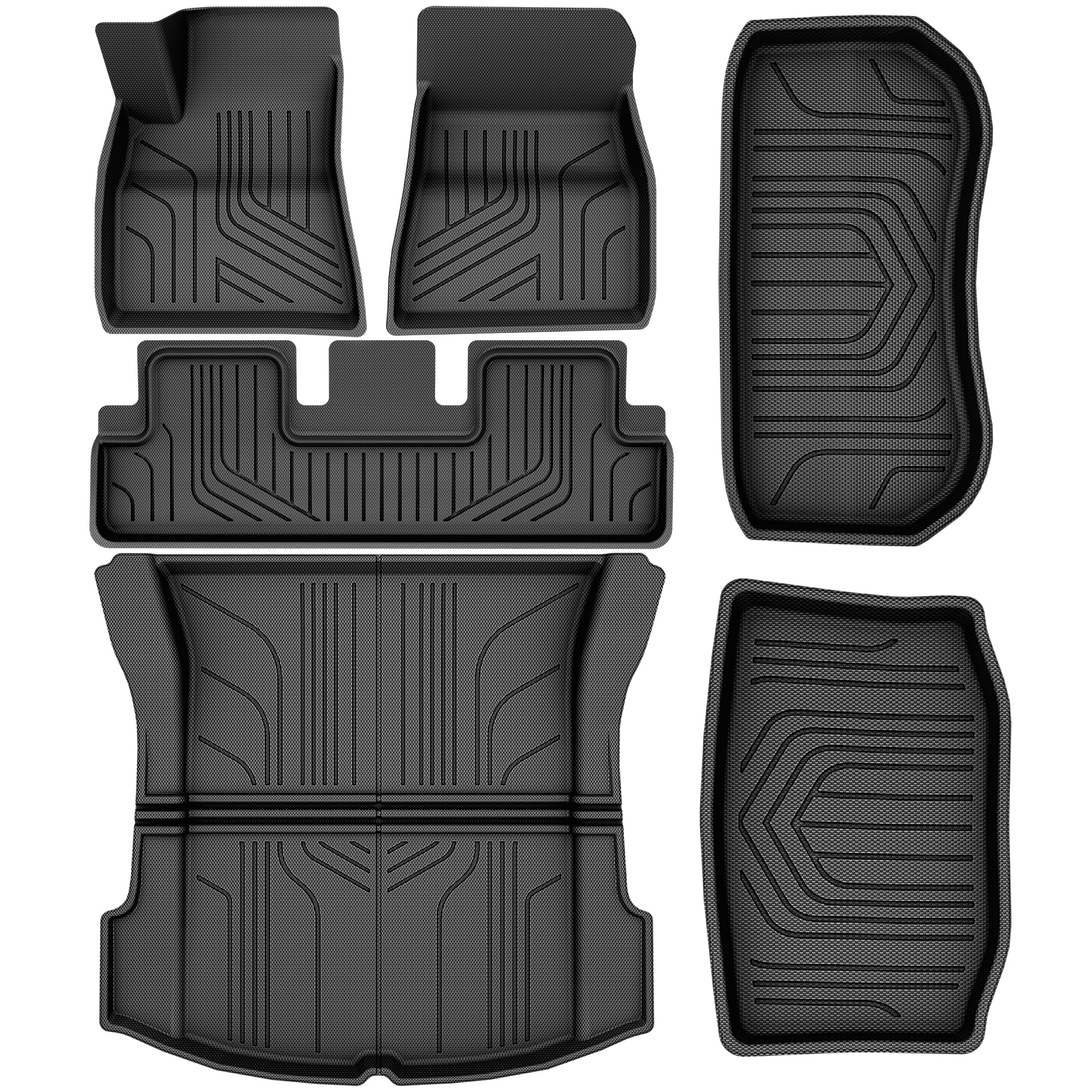 RVNI Floor Mats compatible with 2020 2021 2022 2023 Tesla Model 3 Anti-Slip Front + Rear + Cargo Liner