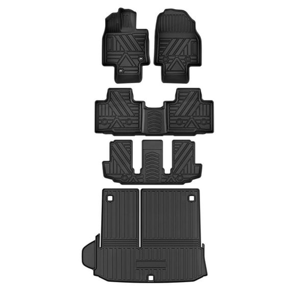 RVNI Floor Mats for 2020 2021 2022 2023 2024 2025 Toyota Highlander 7 Seat 3 Row & Cargo Liner 5pcs all weather
