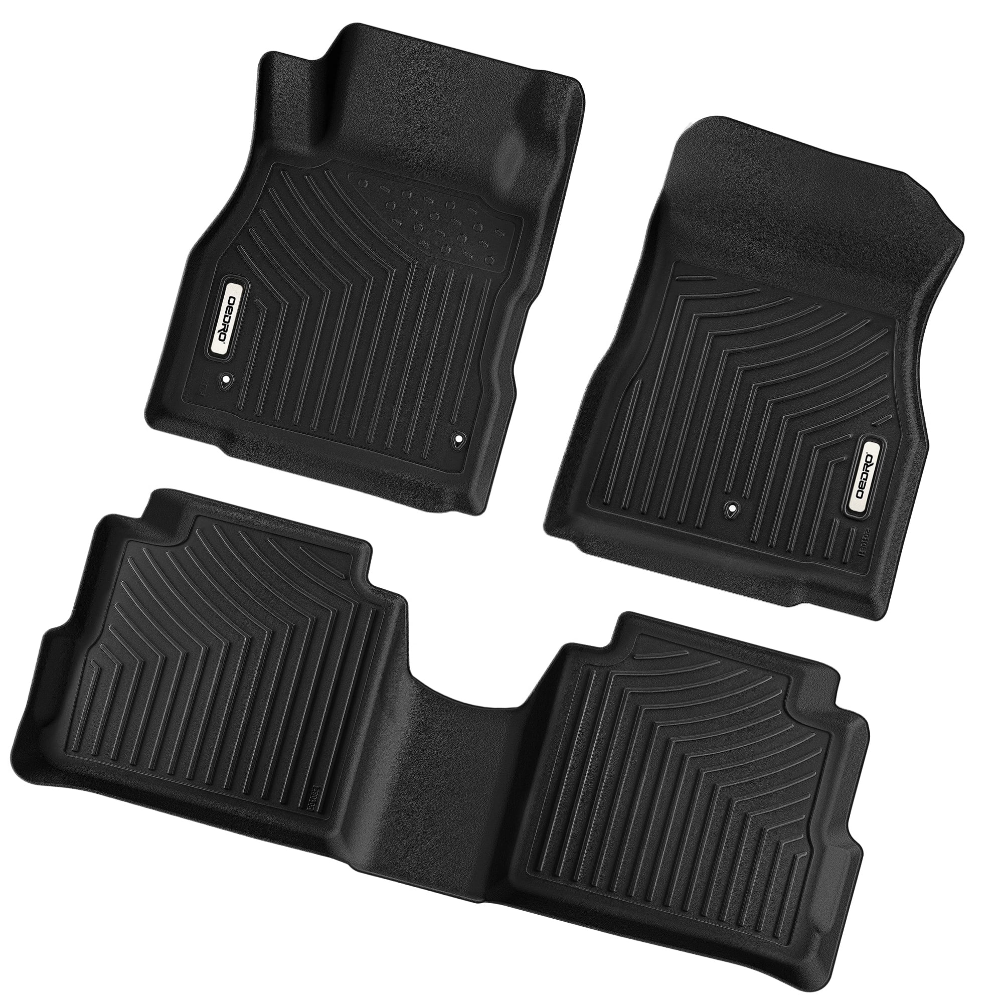 RVNI Floor Mats for 3D Mold TPE Rubber All-weather for 2018-2024 Nissan Kicks All-Weather Guard 2 Row Floor Liner Set TPE Front & 2nd Seat