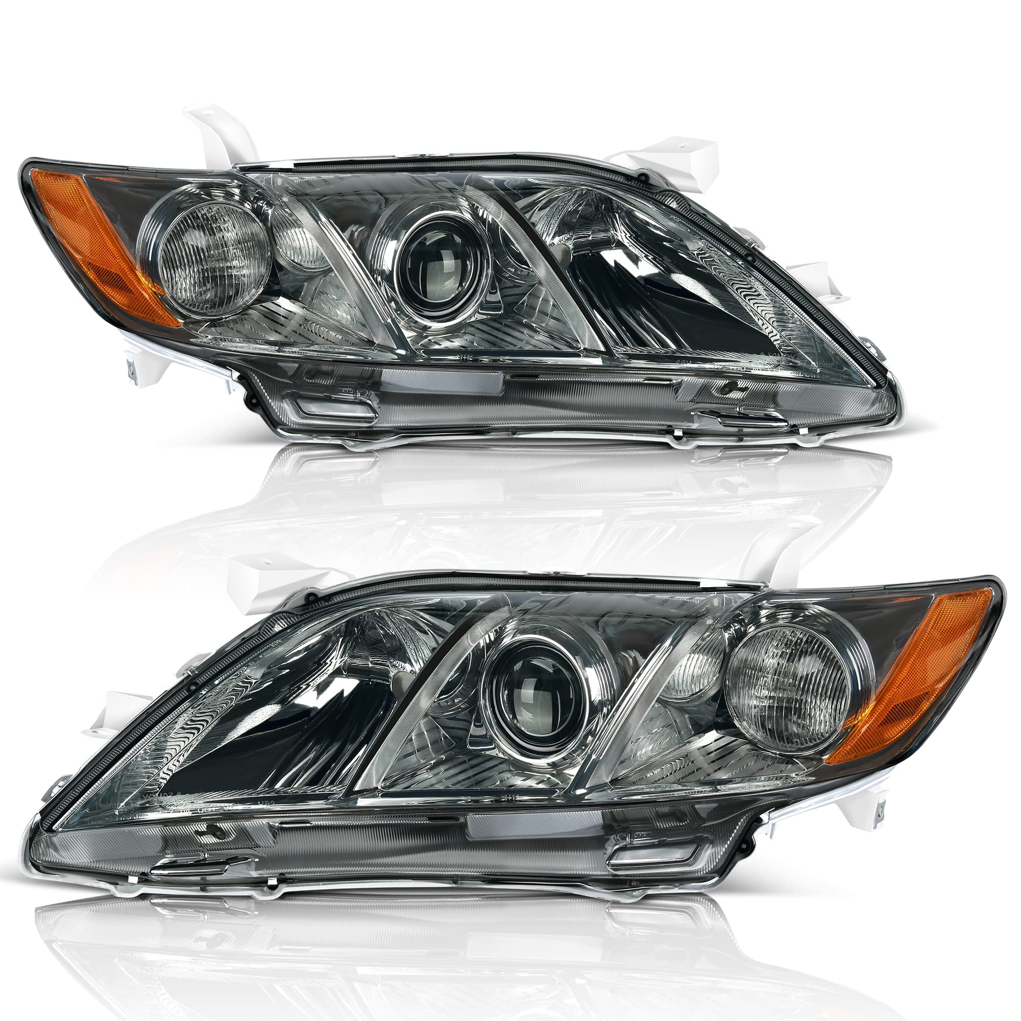 RVNI Halogen Projector Chrome Headlight For 2007-2009 Toyota Camry 4 ...