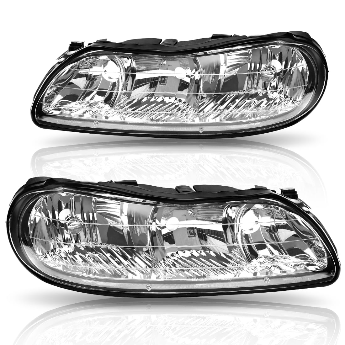 RVNI Headlights Assembly for Chevy Malibu 1997-2003 Halogen Bulb ‎Front Headlamp Replacement Pair