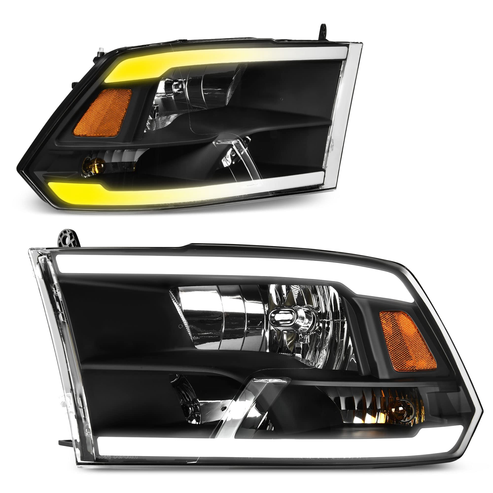RVNI LED DRL Headlights Sequential Signal Lamp For 2010-2018 Dodge Ram 1500 2500 3500