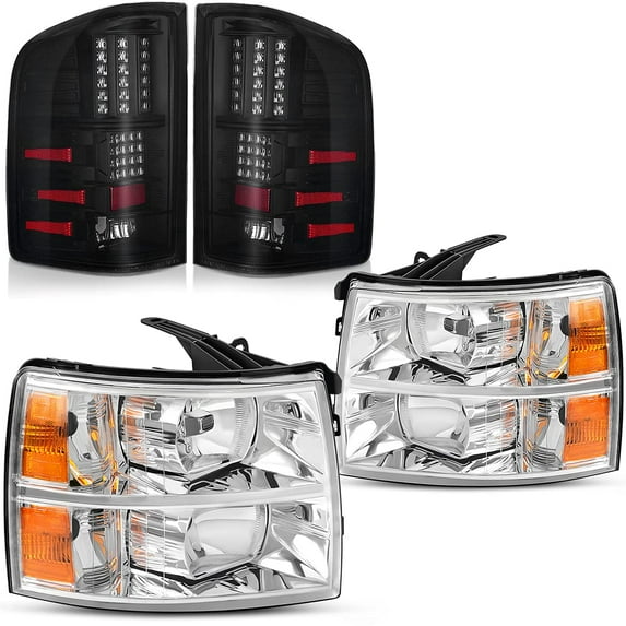 RVNI LED Tail Lights For 2007-2014 Chevy Silverado 1500 2500 Black Smoke Lens Lamp