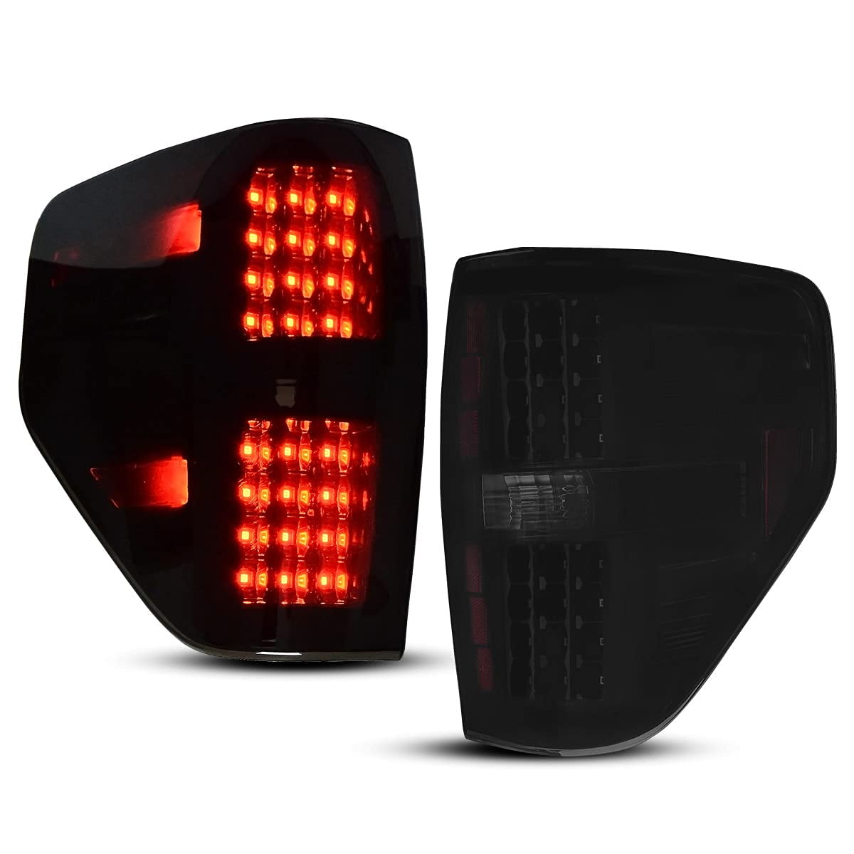 RVNI Led Tube Tail Light For For 2009-2014 Ford F-150 Smoke Lens Black Brake Lamps