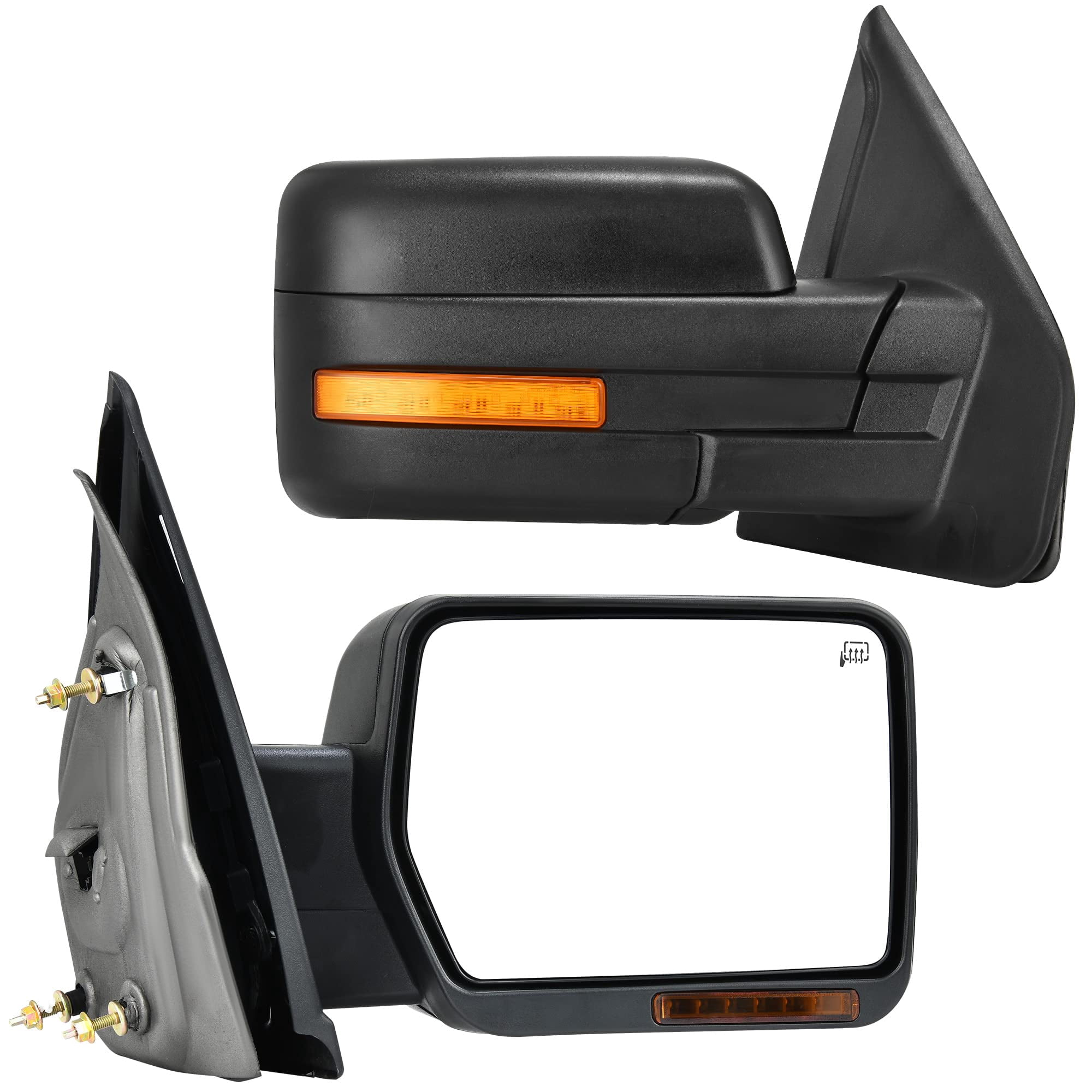 RVNI Power Heated Tow Mirrors For 2004-2014 Ford F150 Truck ith Streamer Turn Signal