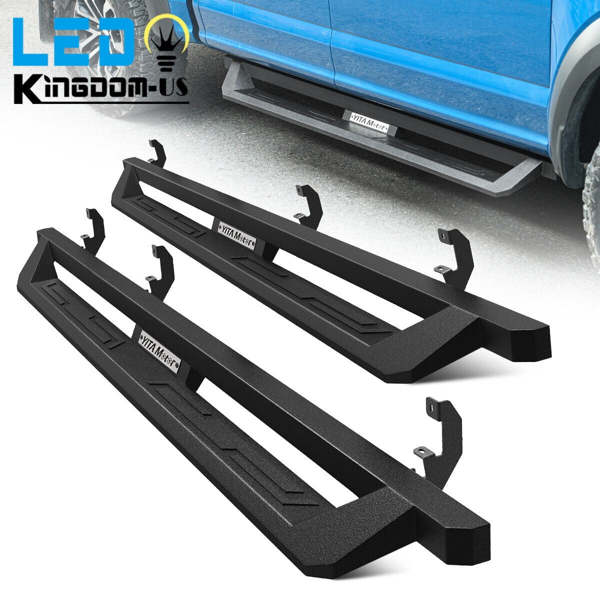 RVNI Running Boards for 2019-2023 2024 2025 Silverado 1500 Crew Cab 4" Drop Side Step Nerf Bars 2020-2025 Silverado/Sierra 2500HD 3500HD Crew Cab Off-Road