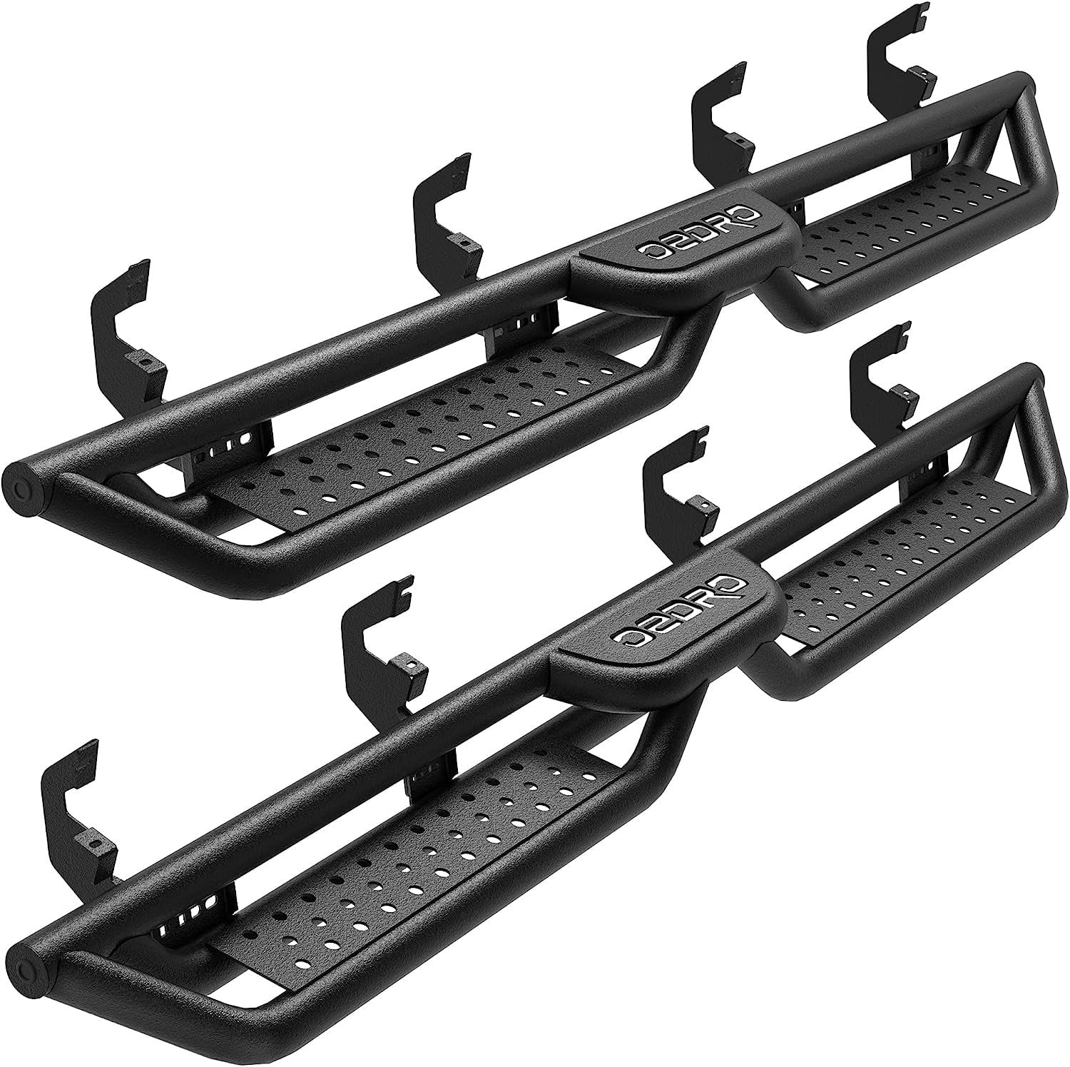 RVNI Running Boards All-Steel Build Side Steps for 2018-2023 Jeep Wrangler JL 4 Door Black Powder Coated Nerf