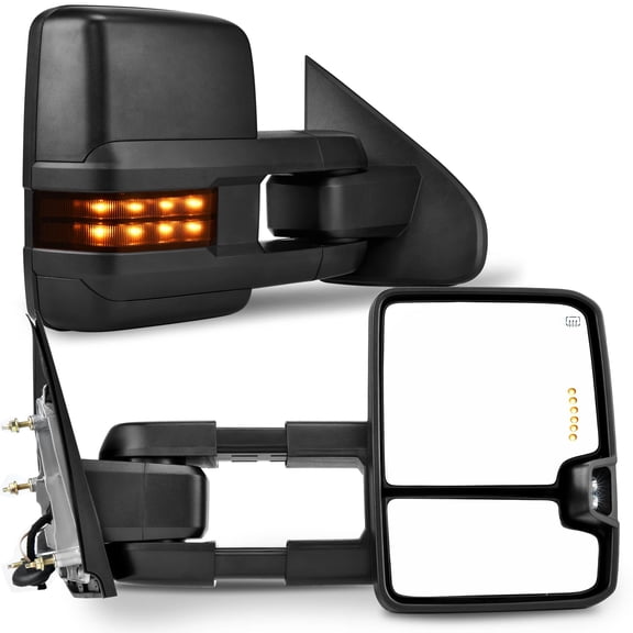 RVNI Tow Mirrors For 14-18 Chevy Silverado 1500 GMC Sierra POWER FOLD Heated Signal