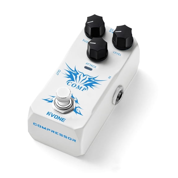 RVONE Analog Compressor Pedal Guitar/Bass, Studio-Grade Guitar Pedal Compressor, Guitar Effects Pedal for Electric Guitar Bass, True Bypass & Aluminum Case