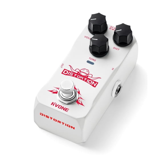 RVONE High Gain Distortion Pedal for Electric Guitar, Aluminum Guitar Pedal, Analog Guitar Effects Pedal for Compact Stage & Studio Pedal, True Bypass