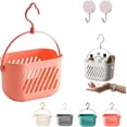 thumbnail image 1 of RVOV Plastic Hanging Shower Caddy, Portable Shower Basket Organizer with Hook, Lightweight Bathroom Storage Tote for Dorm, Gym, Travel & College Essentials, 1 of 9