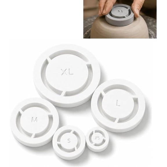 RVOV Pottery Foot Ring Tool Set, Ceramic Foot Shaper & Trimming Template for Wheel Throwing, Clay Art Sculpting Tool for Bowls Cups Plates