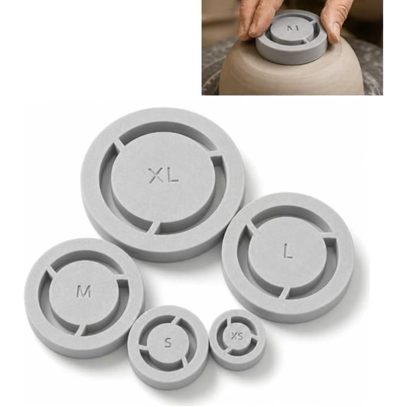 RVOV Pottery Foot Ring Tool Set, Ceramic Foot Shaper & Trimming Template for Wheel Throwing, Clay Art Sculpting Tool for Bowls Cups Plates