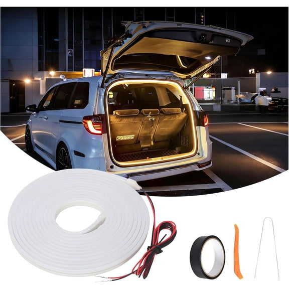 RVOV SUV Trunk LED Light Strip, 159.7 Inch Dynamic Flowing 6000K Bright Cargo Area Lighting, Waterproof Flexible Interior Tailgate Lamp with Non-Destructive Installation for SUV/MPV