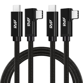 RVP+ 90 Degree USB C to USB C Cable 9ft Black 90 Degree USB C to USB C Cable Black 2 Pack