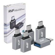 RVP+ USB C Female to USB Male Adapter (5Gbps, 5Pack), USB C to USB OTG Adapter - Grey