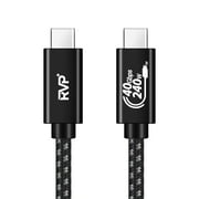 RVP+ USB4 Thunderbolt 4 Cable 240w, 40Gbps 8K Video Fast Charging USB-C to USB-C Cable - Black RVP-TH100-BK-3FT