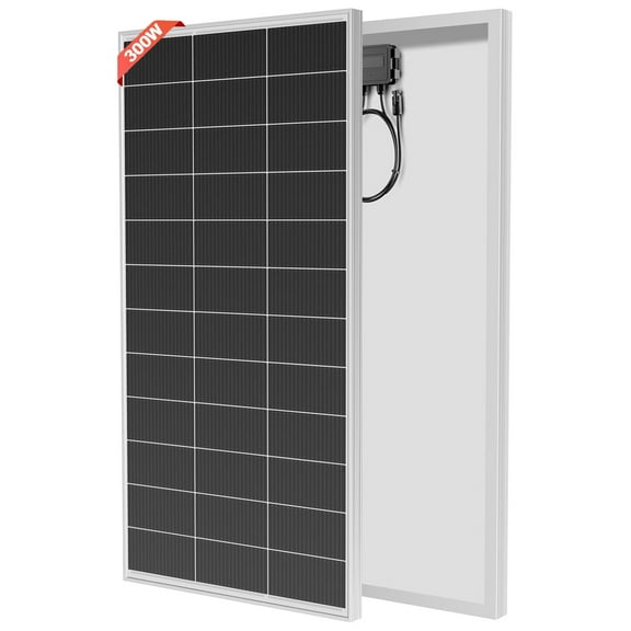 RVPOZWER 18BB 300 Watt Solar Panel 12V, 24.6% High-Efficiency, Solar Panel for Power Station, RV, Cabin, Off-Grid Applications