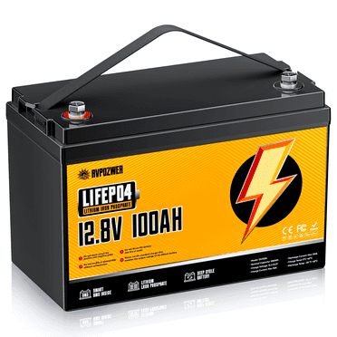 RVPOZWER 12V 100Ah LiFePO4 Battery with 100A BMS, 15000+ Deep Cycles (New), 1 Count Lithium Battery for RV, Solar
