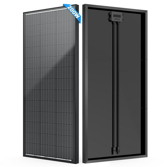 RVPOZWER 18BB N-Type 200 Watt Solar Panel 12V, 25% High-Efficiency, Solar Panel for Power Station, RV, Cabin, Off-Grid Applications
