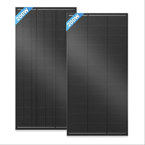 RVPOZWER 400W 12 Volts Monocrystalline Solar Panel 18BB N-Type, 25% High-Efficiency, 2 Pack 200W Solar Panel for Off-Grid RV Home Boat