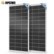 RVPOZWER 400W Watt Mono Solar Panel 12V 18BB Monocrystalline Solar Panel, 25% High-Efficiency, Solar Panel for Power Station, RV, Cabin, Off-Grid Applications
