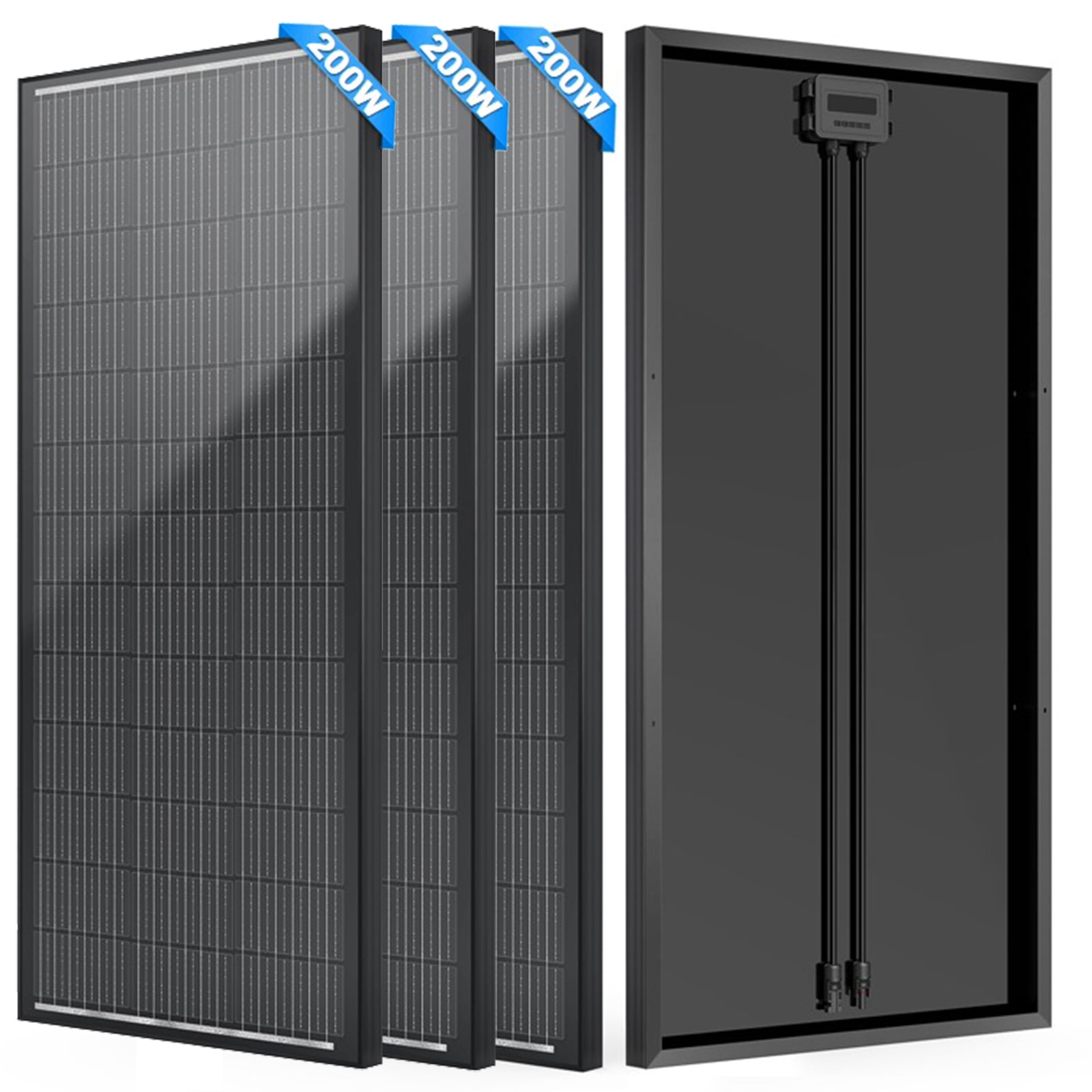 RVPOZWER 600W (200W * 2) 18BB N-Type 200 Watt Solar Panel 12V, 25% High-Efficiency, Solar Panel for Off-Grid RV Home Boat