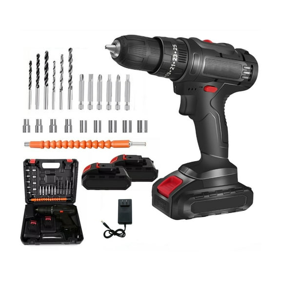 RVPOZWER Hammer Drill Cordless Brushless Impact Driver Combo Kit With 2 Battery & Charger