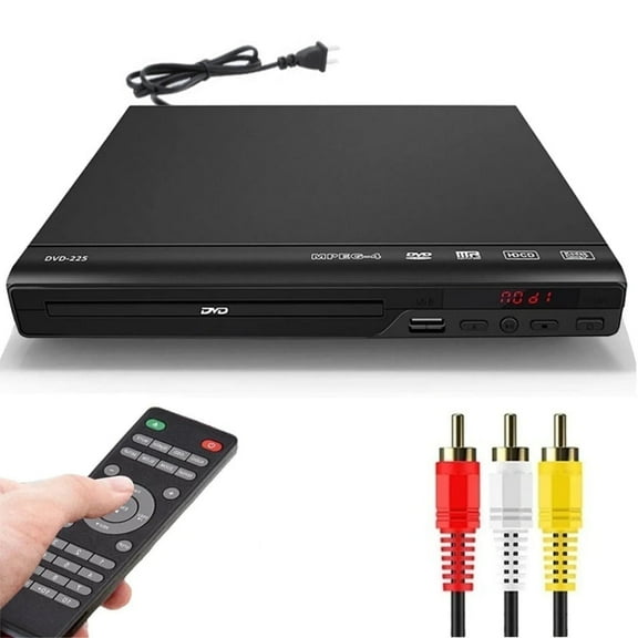 RVPOZWER-Simple DVD Player for Elderly All Region Free DVD CD Disc Player AV Output USB Remote Control P1H9