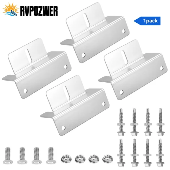 RVPOZWER Solar Panel Mounting Z Bracket, Set of 4 Piece