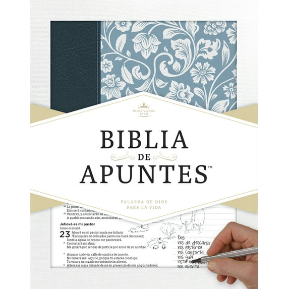 RVR 1960 Biblia de apuntes - Azul - Piel genuina y tela impresa (Hardcover)