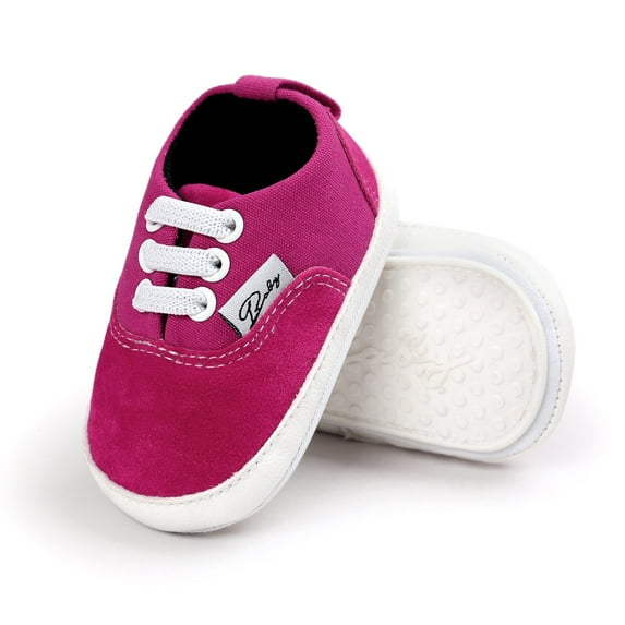 RVROVIC Baby Infant Shoes Canvas Slip-on Sneakers 0-18M
