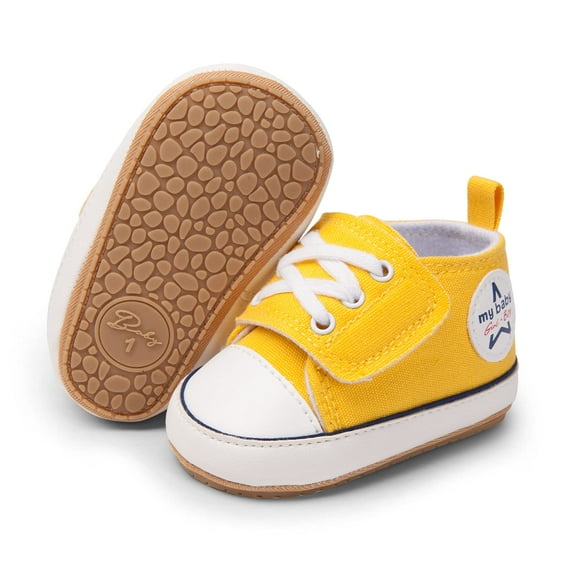 RVROVIC Baby Infant Shoes Canvas Soft Anti-Slip Sneakers 0-18M