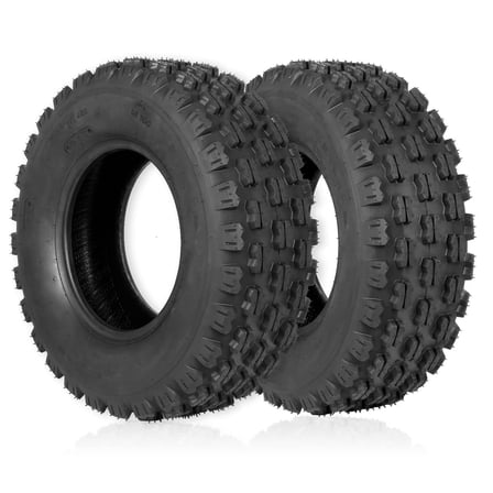 RVpunk 21x7-10 21x7-10 ATV Front Tire 4PR Tubeless, UTV Heavy Duty All Terrain Replacement Tire for Quad, Go Kart, Lawn Mower, Set of 2