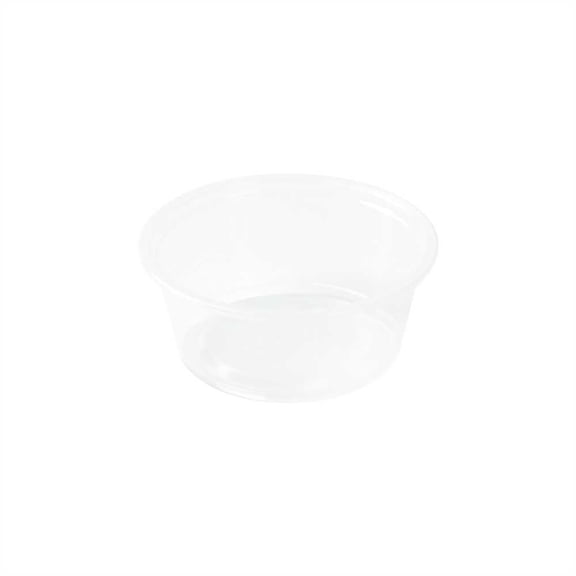 Chef 101 2 oz Round Clear Plastic Portion Cup - 2 1/2" x 2 1/2" x 1 1/4" - 2000 count box