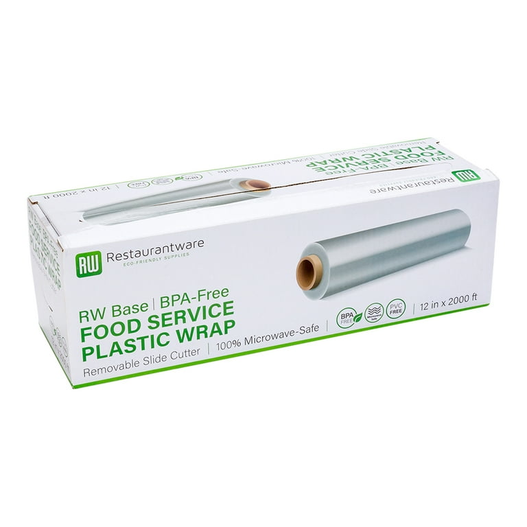 RW Base Clear Plastic Foodservice Food Wrap - BPA-Free, Microwave-Safe - 12 inch x 2000' - 1 Count Box