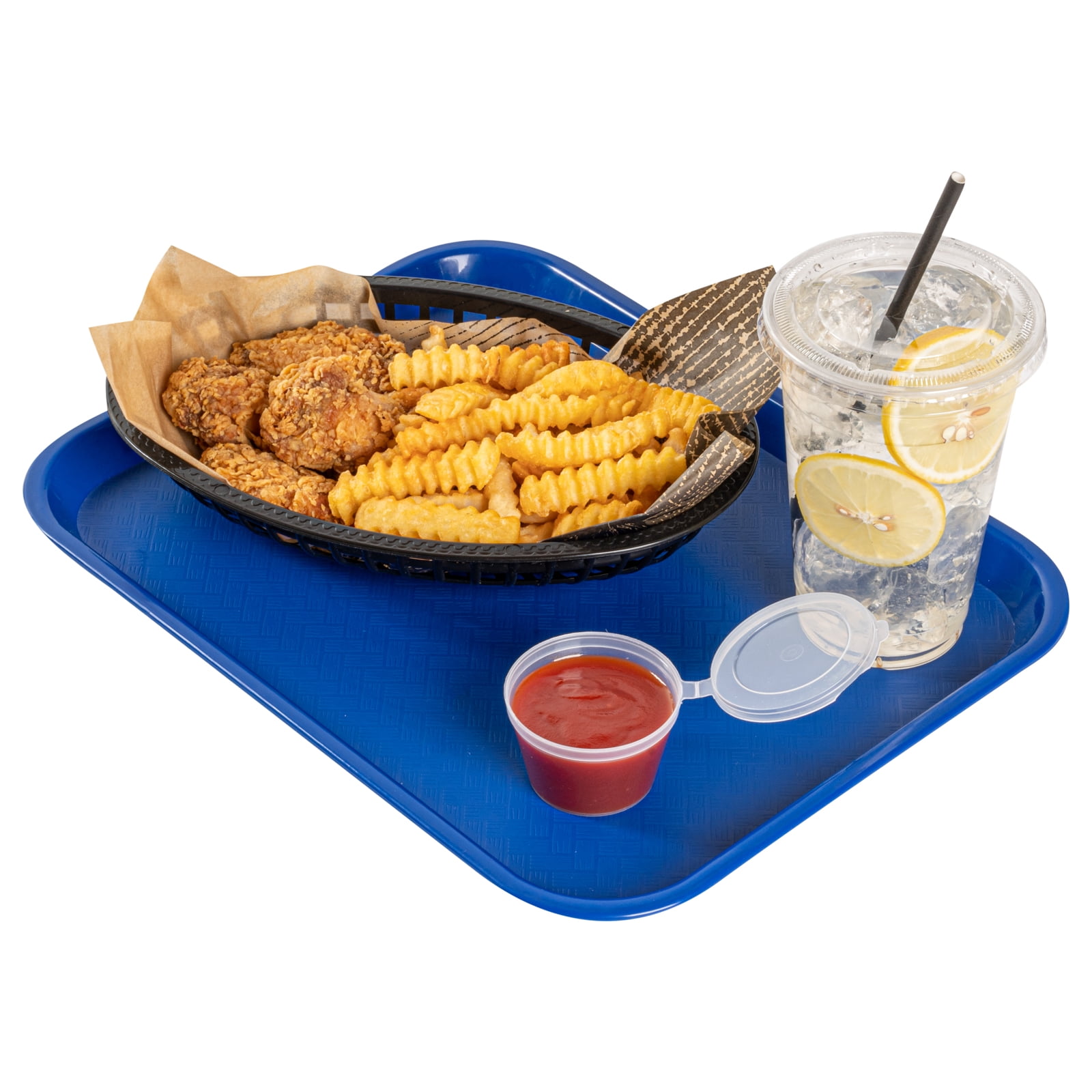 RW Base Rectangle Blue Plastic Fast Food Tray - 14 x 18 - 50 count box
