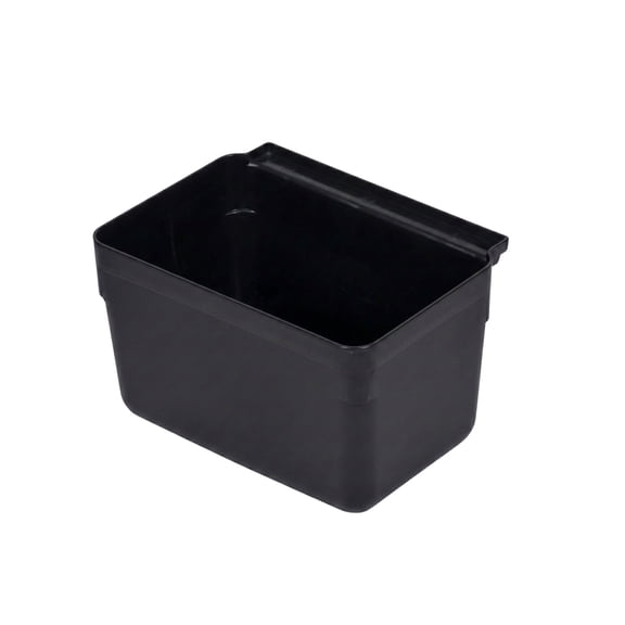 RW Clean Black Plastic Attachable Small Bus Tub - Fits Heavy-Duty Rolling Utility Cart - 13" x 9 1/4" x 7" - 1 count box