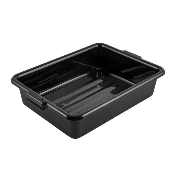 Restaurantware-TUB ONLY: RW Clean 21.25 Inch x 15.7 Inch Bus Tub, 1 Regular Bus Box - Lid Sold Separately, With Handles, Black Plastic Restaurant Tub, Heavy-Duty, For Kitchen Organization