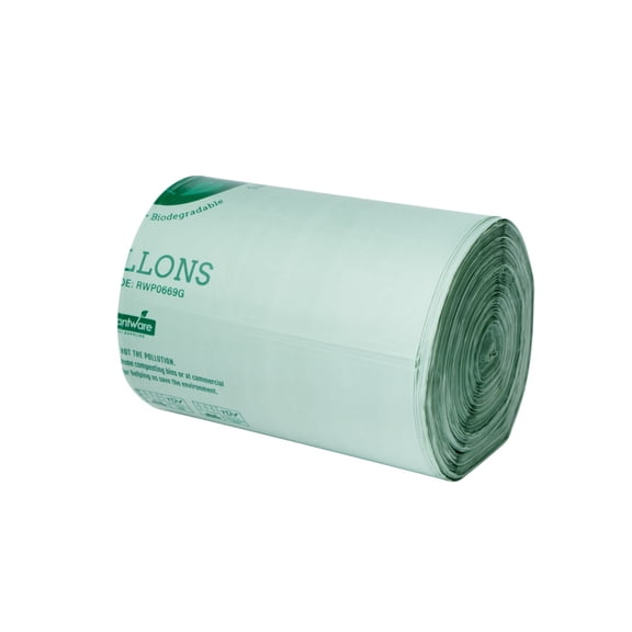 Basic Nature 13 gal Green Plastic Trash Can Liner - Compostable - 100 count box