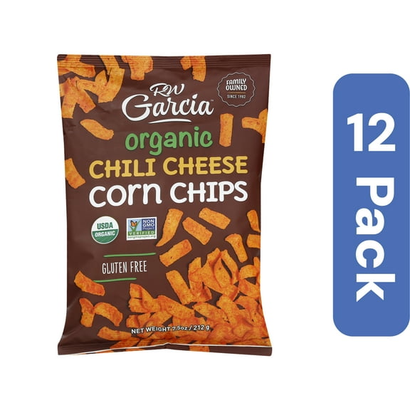 RW Garcia Organic Chili Cheese Corn Chips 7.5 oz (Pack of 12)
