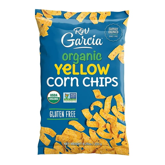 RW Garcia Organic Yellow Corn Chips, Gluten Free, 8.25oz bags, 4 pack