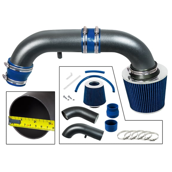 RTUNES RACING MATTE BLACK PIPE BLUE - SHORT RAM INTAKE Compatible For 95-00 DODGE STRATUS/CHRYSLER CIRRUS/PLYMOUTH BREEZE