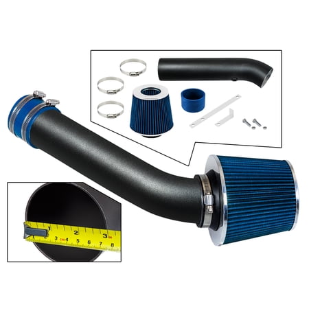 RTUNES RACING MATTE BLACK PIPE BLUE - SHORT RAM INTAKE Compatible For 98-02 CHEVY CAVALIER/PONTIAC SUNFIRE