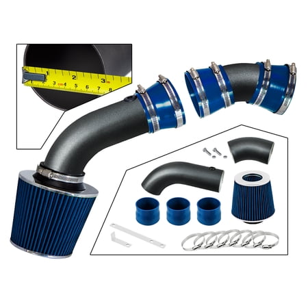 RTUNES RACING MATTE BLACK PIPE BLUE - SHORT RAM INTAKE Compatible For CHEVY/GMC C10 K10 C1500 C2500