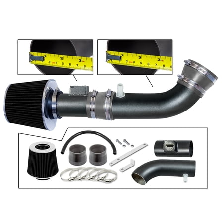 RTUNES RACING MATTE BLACK PIPE GRAY - SHORT RAM INTAKE Compatible For 04-11 Ford RANGER/MAZDA B4000 4.0L