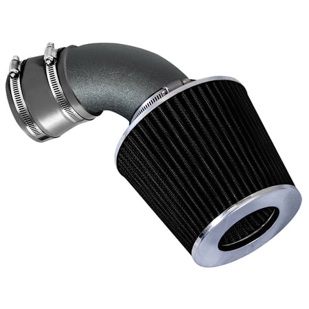 RTUNES RACING MATTE BLACK PIPE GRAY - SHORT RAM INTAKE Compatible For 97-00 BMW 528i / 01-03 BMW 525i / 01-03 BMW 530i