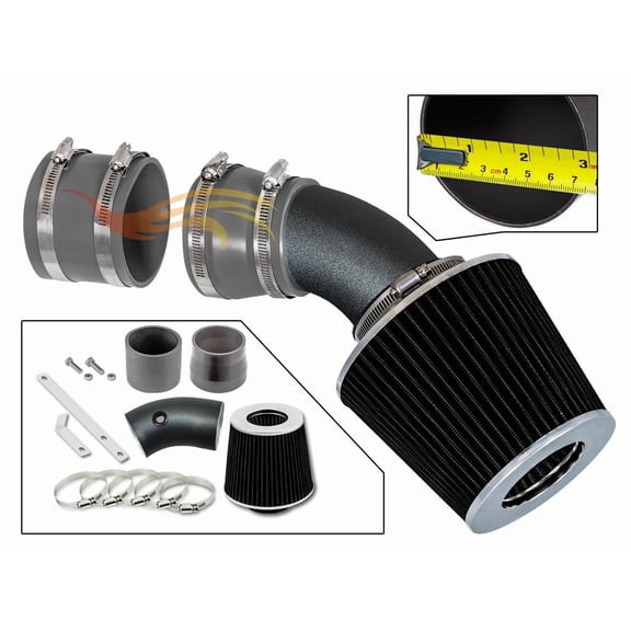 RW SERIES - MATTE BLACK PIPE GRAY - SHORT RAM INTAKE Compatible For 98-04 Cadillac Seville SLS/STS 4.6L V8