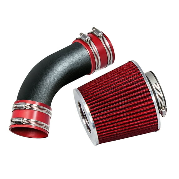 Rtunes Racing Short Ram Air Intake Kit + Filter Combo Compatible For 02-05 A4 / A6 3.0L V6 (Black Red)