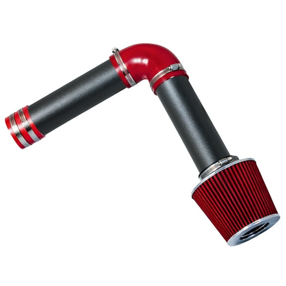 Rtunes Racing - MATTE BLACK PIPE RED - SHORT RAM INTAKE Compatible For 04-08 TL/RL